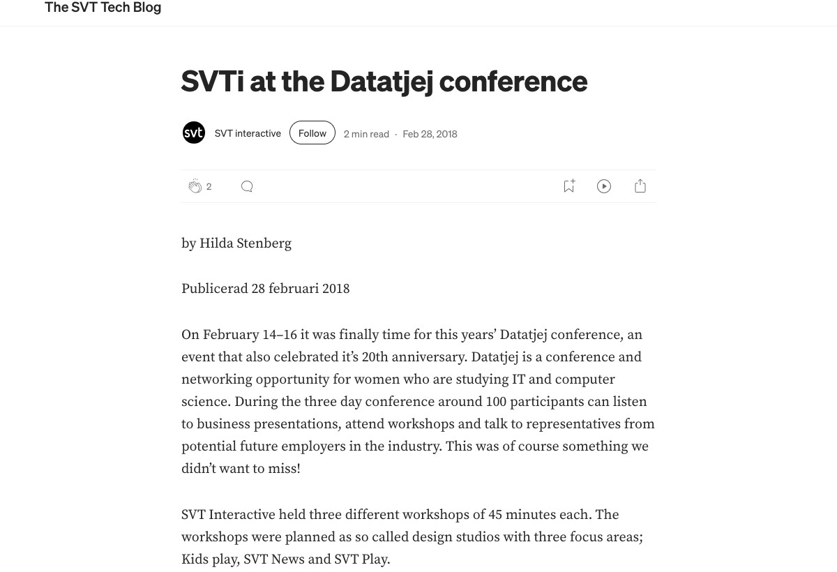 SVTi at the Datatjej conference